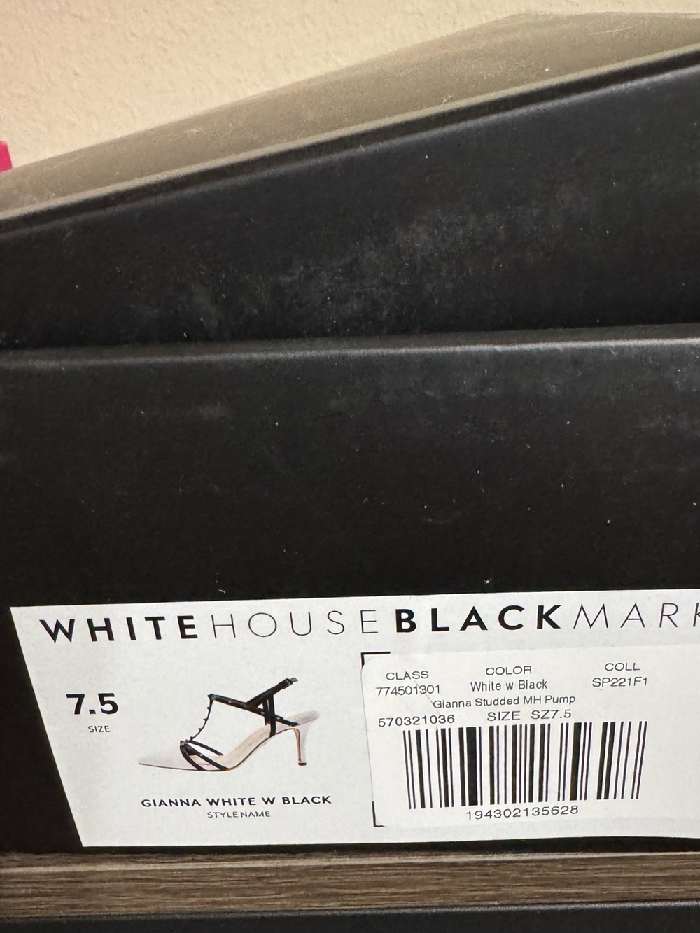 White House Black Market Gianna Studded Pump in White and Black